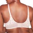 Bali Women's Wireless Lace Bra, Double Support Lace Bras for Women, Stay-in-Place Straps, Full Coverage, Comfortable (Beige, M)