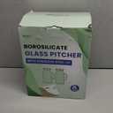 Netany 2 Pack 2.22 Liters/75 oz Square Glass Pitcher with Lid and Handle for Fridge, Iced Tea and Coffee Carafe Beverage Serveware, Heat Resistant Borosilicate Water Jug for Hot/Cold Drinks and Milk (68 oz Clear)