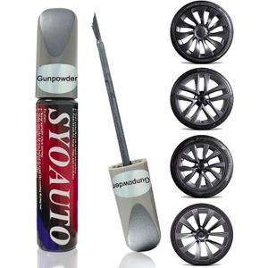 SYOAUTO Gunpowder Rim Touch Up Paint For Tesla Model Y 3 S X Uberturbine/Arachnid/Cybersteam/Turbine Wheel Touch Up Paint Rim Scratch Repair Wheel Curb Rash Paint Pen(Gunpowder)