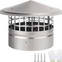 8 Inch Cone Top Chimney Cap with Screen,8" Round Roof Rain Chimney Cover Fireplace Wood Stove Pipe Rain Cap Fireplace Exhaust Roof Vent Cover Guard-304 Stainless Steel, Maximize Airflow Better Vent