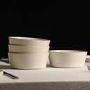 Stone Lain Claire 4-Piece Bowl Set Stoneware, Bowls, Dishwasher and Microwave Safe, Dish Set for 4, White