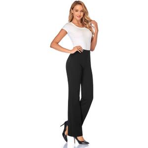 Tapata Women Pants High Waist Stretchy Bootcut Pants Tall, Petite, Regular for Office Business Casual  XL