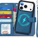 TUCCH Detachable Case Wallet for iPhone 17 Pro (6.3") 2025, Wrist Strap | 4 Card Slots RFID Blocking | Wireless Charging | Stand | 2-in-1 Magnetic | PU Leather | Shockproof Folio Cover | Light Blue