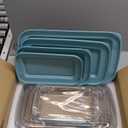 8-Piece Deep Glass Baking Dish Set with Plastic lids,Rectangular Glass Bakeware Set with Lids, Baking Pans for Lasagna, Leftovers, Cooking, Kitchen, Freezer-to-Oven and Dishwasher, Gray