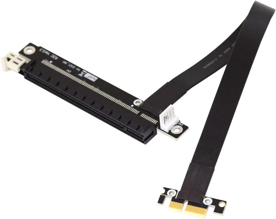 Cablecc PCI-E Gen3.0 1x to 16x Riser Cable 30cm PCI-Express PCI-E X16 Extender Right Angled Elbow Design (0.3M)
