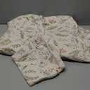 EAVD Vintage Garden Floral Comforter Set Queen White Soft Microfiber Bedding Set Chic Fresh Floral Leaves Aesthetic Bedding Set with 2 Pillowcases Reversible Botanical Comforter Set (Queen(90"x90"))