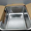 Low Entry Litter Box for Senior or Disabled & Injured Cats, Stainless Steel High Sided Enclosed Easy Step in Entry-Metal Kitty Litter Box for Kittens, Odor Control (17.7"x13.8"x5.9")