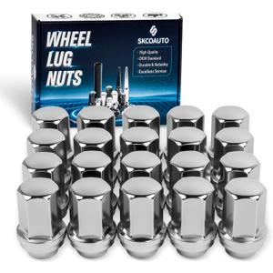 20 Pcs M14x1.5 Lug Nuts Chrome Compatible with Wrangler Gladiator Cherokee Grand Ram 1.46 Inch 7/8 Hex OEM Factory Style Large Acorn Seat Wheel Lug Nuts