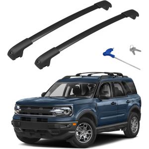 300lbs Roof Rack Cross Bars Compatible with Ford Bronco (on Road) Sport Base & Bigbend & Outer Banks 2021 2022 2023 2024 Aluminum Crossbars Rails Rooftop Cargo Luggage Ski Bike Snowboard