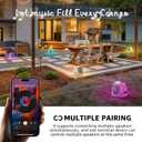 2-Pack Rock Speakers Outdoor Water-Resistant IP44, Multi-Sync Up to 100 Speakers, Solar-Powered Rock Speaker with Light for Patio Garden Party Pool Deck Yard Outside