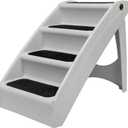 PetSafe CozyUp Folding Dog Stairs, Portable Indoor/Outdoor Pet Steps for Bed, Couch & Car, Grey, 20 Inch