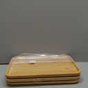 3 Pack 12 x 8 x 0.8 Inches Bamboo Serving Platter Tray, Bamboo Tray Cheese Plate Rectangular Platter for Fruit, Appetizer, Cheese