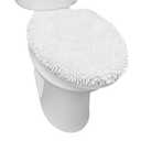 TOWN & COUNTRY BASICS Spa Step Noodle Solid Bathroom Toilet Lid Cover, Plush, Soft and Absorbent, Machine Washable, White, 18.5"x19.6"