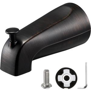 Slip on Tub Spout with Diverter, Compatible with American Standard 8888026.002 Tub Spout, Bathroom Bathtub Faucet, Fits 1/2" Copper Water Tube(5/8" Diameter), 5/32" Hex Wrench (1, Oil Rubbed Bronze)