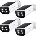 Cinnado Security Cameras Wireless Outdoor - Home Security Cameras Solar & Battery Powered with 2K Color Night Vision, 2-Way Talk & Spotlight, Continuous Power, 2.4 GHz Wi-Fi, Easy Set Up, S1 4 Pack