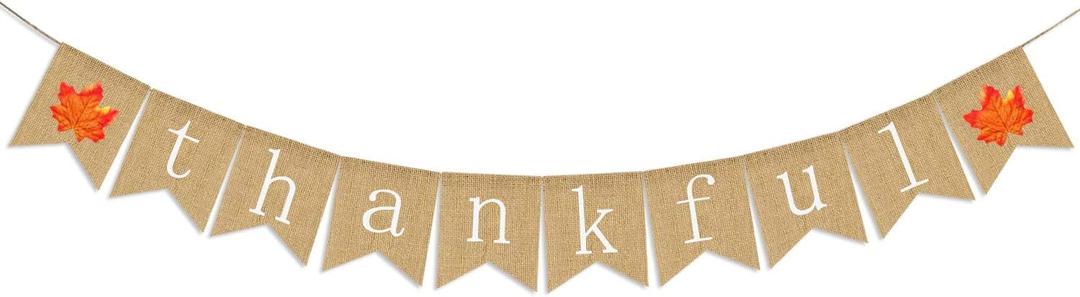 Thankful Burlap Banner | Thankful Burlap Wall Banner| Thanksgiving Banner | Rustic Thanksgiving Decoration | Fall Banner| Thanksgiving Decor