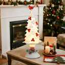 Acrylic Christmas Tree for Night Light, Mini Christmas Tree Light Up Tabletop Xmas Crystal Tree Decor with Home Decor Battery Powered LED Lights for Tabletop, Centerpieces, Kitchen, Gift, Indoor (1ft 1in)