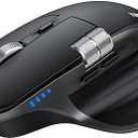 TECKNET Wireless Mouse, Bluetooth Mouse (BT5.3/5.0 & 2.4G) Rechargeable Ergonomic Optical Mouse with 6 Adjustable DPI, Side Scroll, Quiet Clicks, USB A Receiver, 7 Buttons, Wide Compatibility  Black