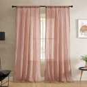 French Connection - Charter Crushed, Window Curtain, Set of 2 Panels, Semi Sheer, Modern Home Decor, Drapes for Living Room, Dining Room, Bedroom, Dorm, Measures 50" x 84", Rust