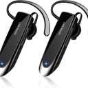 Link Dream Bluetooth Earpiece for Cell Phone Hands Free Wireless Headset Noise Cancelling Mic 24Hrs Talking 1440Hrs Standby Compatible with iPhone Samsung Android for Driver Trucker (2 Pack)