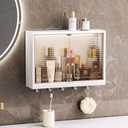 Plastic Bathroom Wall Cabinet, Wall Mounted Makeup Organizer, 45cm x13cm x32cm