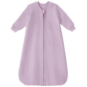 Yoofoss Baby Sleep Sack 6-12 Months 1.0 Tog Long Sleeve Sleep Sack Organic Cotton Wearable Blanket for Infants 2-Way Zipper Quilted Sleeping Sacks(Medium) (Purple)