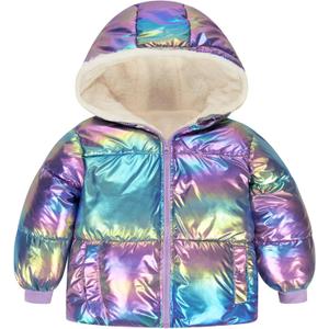UNICOMIDEA Baby Girl Winter Coat Laser Toddler Jackets Warm Down Outerwear with Hooded for 12M-5T