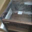Walnut Wood & Glass Storage Cabinets Desktop Organizers Countertop with Drawers (SYJ-SCWD02)