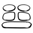 Aspaton 5PCS Front Grille Frame Surround Trim Headlight Taillight Trim Ring Compatible with 2014-2021 Cooper F55 F56 F57 51137449207 Glossy Black