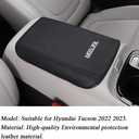Rifoda Center Console Armrest Cover Suitable for Hyundai Tucson 2022 2023 2024 Scratch Resistance Armrest Box Leather Cover Interior Decoration Accessories(Black)