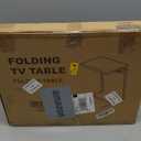 Allpop TV Tray Table - Adjustable TV Dinner Tray for Eating, Folding Laptop Table with 6 Heights & 3 Tilt Angles, Cup Holder on Couch & Bed, Black