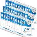 30 Pack Acrylic Sign Holder 5x7, Clear Double Sided Tabletop Menu Display, Desktop Flyer Stand with Vertical Base, Plastic Paper Picture Frame Holder Suitable for Restaurants Office Store Show Fair