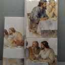 5 Pieces the Last Supper Wall Art Framed Canvas Religious Decor Christian Wall Art Leonardo Da Vinci Jesus Painting Christian Canvas Jesus Decor Last supper Picture for Dining Room (60''W x 32''H)