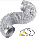 Heavy Duty 4"Flexible Dryer Vent Exhaust Duct Hose 3 Feet for Tight Space, Extra Thick(6-ply) Aluminum Foil Ducting Kit with 2 Key Hose Clamps D