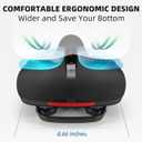 ROCKBROS Bike Seat for Men Women Comfort Wide Gel Bike Seat Replacement,Breathable Waterproof Padded Bicycle Saddle, Compatible with Cruiser/Mountain/Fat Bikes