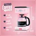 Nostalgia Retro 12-Cup Programmable Coffee Maker With LED Display, Automatic Shut-Off & Keep Warm, Pause-And-Serve Function, Pink