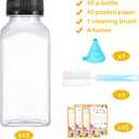 Dabacc Juice Bottles, 45Pcs 8oz Plastic Juice Bottles with Caps Airtight Reusable Clear Empty Water Containers Includes Label Funnel Brush for Juicing Drinking Beverage Smoothies Fridge (8oz)