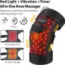 Red Light Therapy for Knee, Knee Massager with Heat and Red Light, 660nm 850nm, HSA Eligible FSA, Knee Heating Pad for Knee Pain Relief, 4 Powerful Motors, Long 78 inches Power Cord