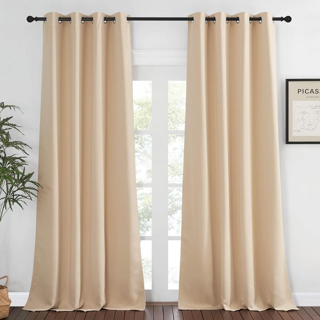 NICETOWN Room Darkening Curtain Blind - Modern Design Light Reducing & Privacy Protection Short Window Drape/Drapery for Kid's Room, 52x95 inches, 1 Piece
