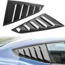 Side Window Louver for Mustang 2024 2025, Carbon Fiber GT Lambo Style Rear Quarter Windshield Sun Shade Cover Side Window Scoop Louvers for Ford Mustang 2024 2025 Accessories