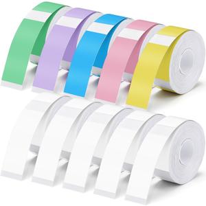1600 Pcs Label Tapes 15 x 40 mm Laminated Stickers Replacement Compatible with D30 Portable Thermal Label Paper Printer Tapes Refill for Office 160 Pcs/roll(Colorful)