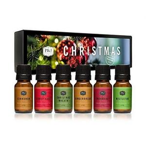 Christmas Set of 6 Premium Grade Fragrance Oils  - Christmas Wreath, Mistletoe, Candy Cane, Gingerbread, Cinnamon and Cranberry - 10ml