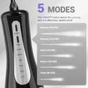 2026 New 350ML Water Dental Flosser Teeth Pick with Bag, 5 Modes Portable Cordless Oral Irrigator Cleaner, Electric Rechargeable IPX7 Waterproof for Home Travel Teeth Cleaning Flossing (Black)