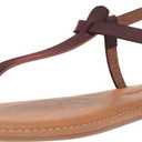 Amazon Essentials Women's Casual Thong Sandal with Ankle Strap (7.5, Brown)