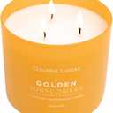 Colonial Candle Golden Sunflowers Scented Jar Candle, Pop of Color Collection, 3 Wick, 14.5 oz - Up to 60 Hours Burn