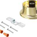 Aspen Creative 22103-06-1, Flush Mount Ceiling Fixture Shade Holder Kit with Outlet in Brushed Brass Finish 3-5/8" Fitter, 4-3/4" Diameter x 2" Height