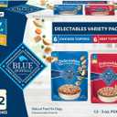 Blue Buffalo Delectables Natural Wet Dog Food Toppers Variety Pack, Tasty Chicken & Hearty Beef, Cuts in Gravy, 3-oz. (12 Pouches, 6 of Each Flavor, BB: 09/08/2027)