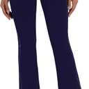 Sunzel Flare Leggings for Women High Waist Jean Style Workout Leggings with Pockets Tummy Control Wide Leg Flared Yoga Pants 30" Inseam Navy Blue Small