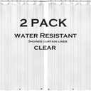 ZEMAHOME 2 Pack PEVA Plastic Shower Curtain Liner Premium Light Weight 72" x 72" Clear Bathroom Shower Showroom Curtain Liner with Rustproof Metal Gromments and Weighted Magnet