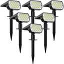 WELALO Solar Spot Lights Outdoor, [6 Pack/65 LED/3 Modes] Solar Landscape Spotlights, Solar Powered Christmas Halloween Lights, IP68 Waterproof Wall Lights for Walkway Yard Garden Driveway(Cool White)